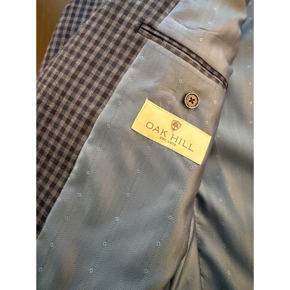 Oak Hill Sport Coat Mens 3XLT (54-56) Blue Check Two-Button Blazer Jacket‎ - Picture 4 of 14
